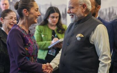 En la cumbre del G7 presidenta Claudia Sheinbaum se reúne con el primer ministro de la India Narendra Modi.