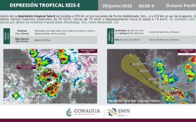 Se forma la depresión tropical Seis-E.