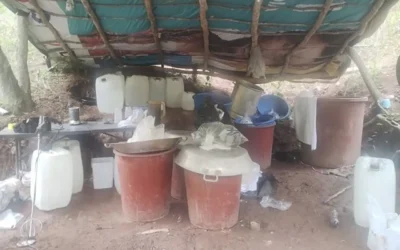 Aseguran cuatro areas de concentración con materiales para elaborar metanfetaminas.