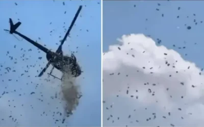 Homenaje en el cielo: empresario de Detroit cumple su último deseo lanzando 5 mil dólares desde un helicóptero