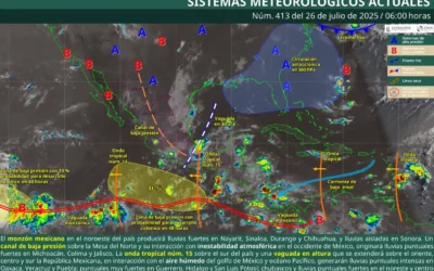 Calor de hasta 45 grados centígrados en el norte de Sinaloa y pronóstico de lluvias de 50 milímetros para la entidad