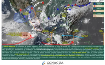 El servicio meteorológico nacional pronostica lluvias fuertes en Sinaloa .