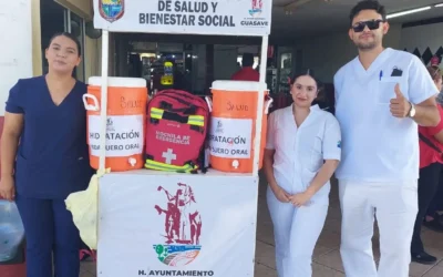 Mantienen activos módulos de hidratación gratuita en Guasave por altas temperaturas.