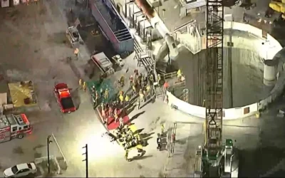 Rescatan a trabajadores atrapados tras derrumbe de túnel en California