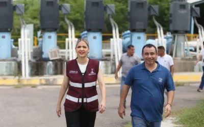 Tras afectaciones por un rayo, JUMAPAM con apoyo de la presidenta, Estrella Palacios, evalúan y trabajan en la planta Los Horcones