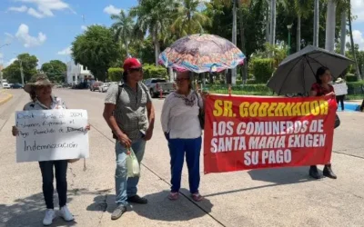 Comuneros de la Presa Santa María se manifiestan por incumplimiento de convenio de indemnización