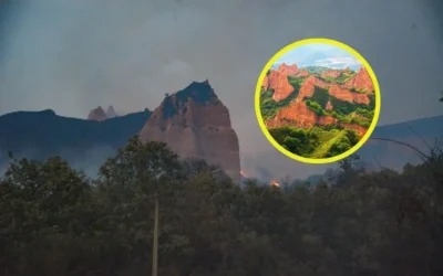 Las Médulas, joya minera romana y Patrimonio de la Humanidad, amenazada por un incendio sin precedentes