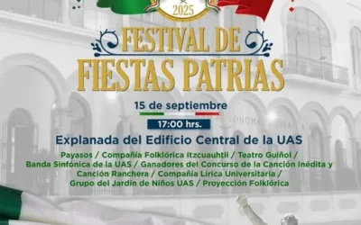 La Universidad invita a celebrar el orgullo de ser mexicanos en el Festival de Fiestas Patrias UAS 2025, a realizarse en la explanada del Edificio Central.