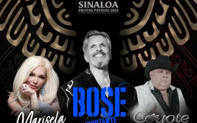 Miguel Bosé, Marisela y el Coyote y su banda Tierra Santa, amenizarán las fiestas en la explanada de Gobierno, la noche del 15 de septiembre