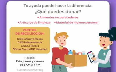 DIF Mazatlán instala centro de acopio en apoyo a familias afectadas por las lluvias en Veracruz y otros estados