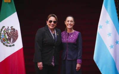 Recibe presidenta Claudia Sheinbaum a su homóloga de la República de Honduras, Xiomara Castro, en palacio nacional