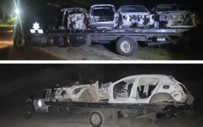 Grupo Interinstitucional localiza en distintos hechos 45 vehículos con reporte de robo y autopartes irregulares en los municipios de Eldorado y Culiacán.