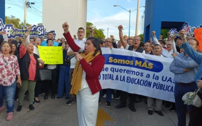 Comunidad Universitaria de la UAS se manifestó en apoyo al Rector Jesús Madueña Molina y a los estudiantes