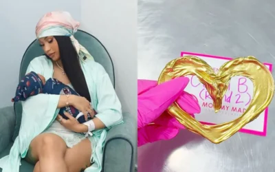 ¿Excentricidad extrema? Cardi B convierte el cordón umbilical de su bebé en una joya millonaria