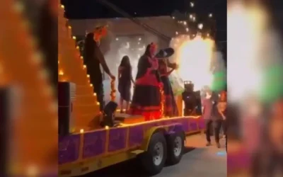 Explosión en desfile de Día de Muertos deja 10 heridos en Mazatepec, Morelos