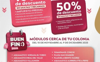 Tesorería mantiene vigente descuentos de hasta un 100% en multas y recargos en Predial y otros trámites municipales.