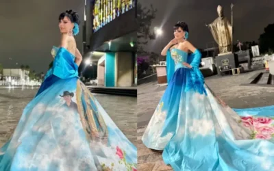 Maribel Guardia le canta a la Virgen de Guadalupe en la Basílica con vestido dedicado a Julián Figueroa