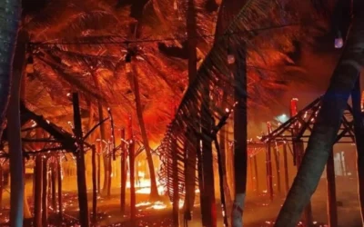 Incendio provocado destruye alrededor de 250 palapas en Mahahual