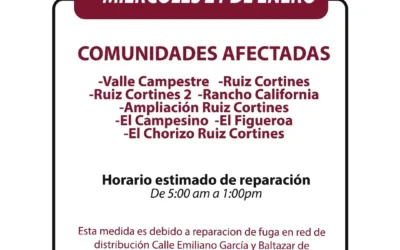 Jumapag anuncia suspensión del servicio de agua este miércoles en ocho comunidades de Guasave