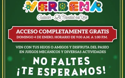 Verbena Popular Culiacán invita a disfrutar de actividades gratuitas este domingo 4 de enero.