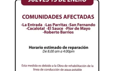 Jumapag anuncia suspensión del servicio de agua potable este jueves en varias comunidades de Guasave.