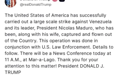 Trump asegura que Maduro fue «capturado y sacado» de Venezuela.