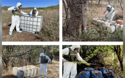 En Culiacán, el Grupo Interinstitucional aseguró siete áreas de concentración de materiales químicos.