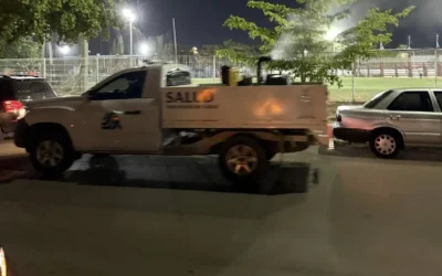 Secretaría de Salud refuerza acciones de fumigación en colonias de Culiacán.