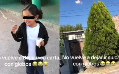 Niña intenta mandar su carta a los Reyes Magos y su globo explota en cables de luz