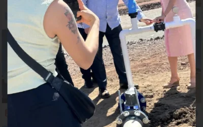 Presidenta Sheinbaum y gobernador Rocha supervisan tecnificación de riego agrícola en Distrito 010 en Culiacán.