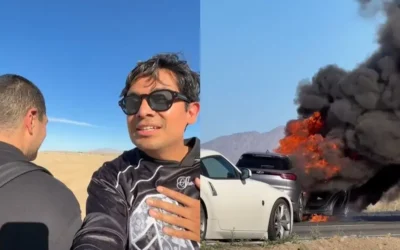 Se incendia auto de Ricardo Peralta y César Doroteo en medio del desierto y los influencers quedan ‘en shock’