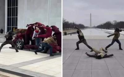 Bailarines protestan por violencia de ICE frente al Kennedy Center