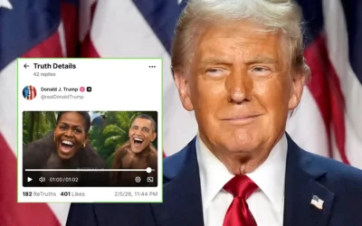 Trump publica y luego borra video de Obama y Michelle como monos; Casa Blanca justifica «meme»