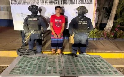 Grupo Interinstitucional detuvo, en Villa Juárez, a un civil que portaba un arma con su cargador y cartuchos, así como 300 dosis de presunta droga