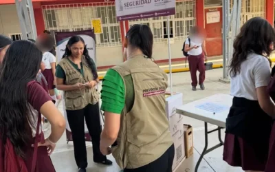 Fortalecen cultura de prevención con activación de sistema de alarma preventiva y simulacro escolar.