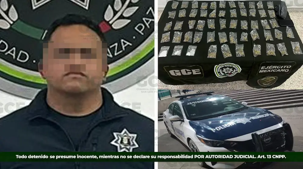 Detienen al secretario de Seguridad de Matehuala por posesión de droga en vehículo oficial: transportaba marihuana y cristal